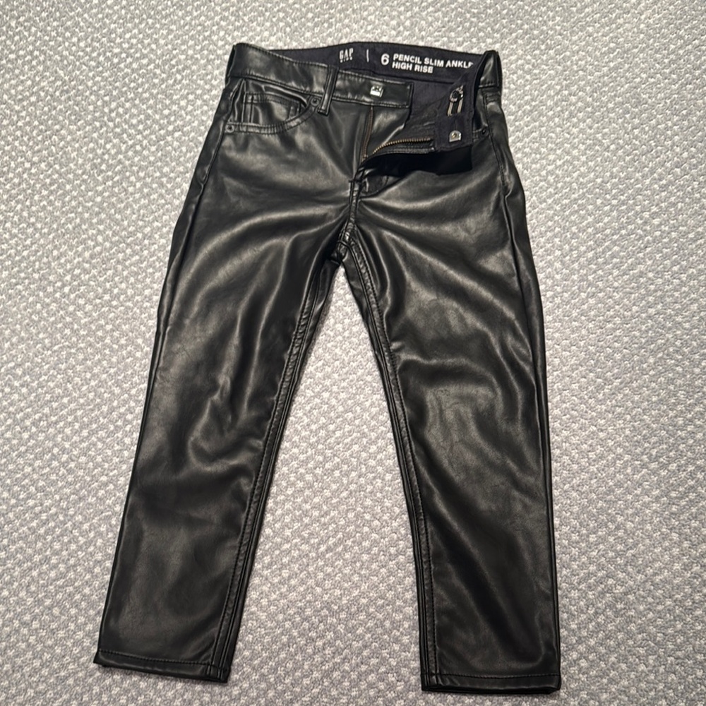 GAP Black Faux Leather Pants